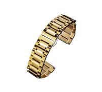 MENGKEG Bracelet En Acier Inoxydable 13mm 14mm 16mm 18mm 20mm 22mm 24mm(Gold,19mm)