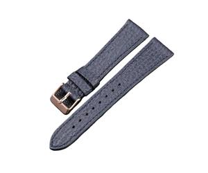 MENGKEG Bracelet En Cuir De Vachette De Première Couche De Grain De Requin 18 19 20 21 22MM Bracelet(Bule gold buckle,19mm)