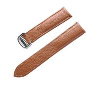 MENGKEG Bracelet En Cuir Motif Lychee Substitut De Bracelet De Montre En Cuir Souple Compatible Avec Le Bracelet Cartier Tank For Hommes Et Femmes(Brown,17mm)