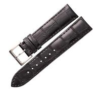 MENGKEG Bracelet En Cuir Véritable Accessoires De Montre Bracelets De Montre Faits À La Main 18mm 19mm 20mm 22mm Marron Clair Noir Bracelets De Montre Bande(Black,18mm)