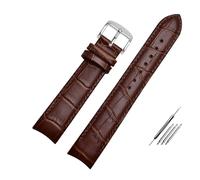 MENGKEG Bracelet En Cuir Véritable Bracelet De Montre À Bout Incurvé 20 Mm Compatible Avec Citizen BL9002-37 05A BT0001-12E 01A Bracelet De Montre 21 Mm Bracelet De Montre 22 Mm(Brown pin silver,22mm)