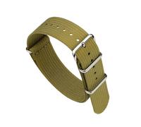 MENGKEG Bracelet Nervuré De Qualité Supérieure 18mm 20mm 22mm Bracelet De Montre En Tissu Vintage Accessoires De Bracelet De Remplacement(KHAKI,20mm)