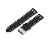 MENGKEG Bracelets De Montre En Cuir Véritable Vintage Bracelet De Montre En Cuir Rivet 18mm 20mm 22mm Hommes Femmes Bracelet Bracelet En Peau De Vache Bracelet De Montre(Black,20mm)