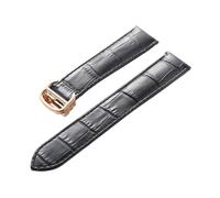 MENGKEG Remplacement De Cuir De Vachette Couche De Tête De Bracelet En Cuir Compatible Avec Les Accessoires De Bracelet De Montre De Ballon Bleu De Cartier Hommes Et Femmes(Black rose buckle,22mm)
