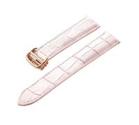 MENGKEG Remplacement De Cuir De Vachette Couche De Tête De Bracelet En Cuir Compatible Avec Les Accessoires De Bracelet De Montre De Ballon Bleu De Cartier Hommes Et Femmes(Pink rose buckle,17mm)