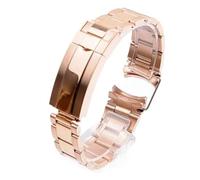 MENGKG Bracelet De Montre Compatible Avec Daytona Water Ghost Submariner Accessoires De Montre Chaîne De Bande 20 Mm 21 Mm Bracelet De Montre En Acier Inoxydable Massif(Rose Gold,21mm No Logo)