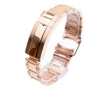 MENGKG Bracelet De Montre Compatible Avec Rolex Daytona Water Ghost Submariner Accessoires De Montre Chaîne De Bande Bracelet De Montre En Acier Inoxydable Massif 20 Mm 21 Mm(Rose Gold,20mm With Logo)