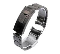 MENGKG Bracelet De Montre Compatible Avec Rolex Daytona Water Ghost Submariner Accessoires De Montre Chaîne De Bande Bracelet De Montre En Acier Inoxydable Massif 20 Mm 21 Mm(Black,20mm With Logo)