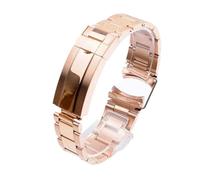 MENGKG Bracelet de montre compatible avec Rolex Daytona Water Ghost Submariner Accessoires de montre Chaîne de bande 20 mm 21 mm Bracelet de montre en acier inoxydable massif(Rose Gold,21mm With Logo)