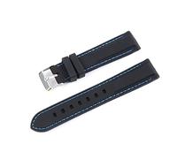 MENGKG Regarder la bande 18mm 20mm 22mm 22mm Silicone caoutchouc Sport Sport for Zwart Bay Kaki Navy Field Homme Femme Bracelet Bracelet Bracelet Montre Accessoires(Black blue Silver,18mm)