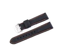 MENGKG Regarder la bande 18mm 20mm 22mm 22mm Silicone caoutchouc Sport Sport for Zwart Bay Kaki Navy Field Homme Femme Bracelet Bracelet Bracelet Montre Accessoires(Black orange Silver,20mm)