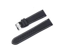 MENGKG Regarder la bande 18mm 20mm 22mm 22mm Silicone caoutchouc Sport Sport for Zwart Bay Kaki Navy Field Homme Femme Bracelet Bracelet Bracelet Montre Accessoires(Black white Silver,22mm)