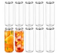 menglanchang 200 Pet Trinkbecher Mit Deckel FüR Saft, Smoothies & Eiskaffee To Go FullOpenLid-700ml