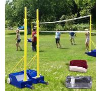 menglanchang BâTons De Volley-Ball/Badminton pour Volley-Ball Et Badminton | Pack 2-en-1 AméLioré 2026 | RéGlage Rapide De La Hauteur Et Base Enroulable | IdéAl pour La Famille, Plage éVéNements