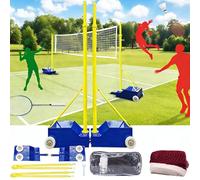 menglanchang Poteaux De Volley-Ball Robustes, avec Filet De Volley-Ball/Filet De Badminton, Poteaux De Volley-Ball IntéRieur Et ExtéRieur, RéGlables sur 4 Hauteurs avec Roues Et Filet, pour Adultes