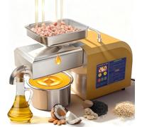 menglanchang Presse à Huile éLectrique,Presse À Huile Domestique 1100W,Extracteur D'huile Graines Électrique-Contrôle Affichage Intelligents pour Pressage Noix Coco,Tournesol,Arachide,Amande,Soja B