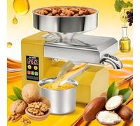 menglanchang Presse à Huile éLectrique,Presse À Huile Domestique 1100W,Extracteur D'huile Graines Électrique-Contrôle Affichage Intelligents pour Pressage Noix Coco,Tournesol,Arachide,Amande,Soja A