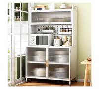 MENGLI-2024 Buffet Armoire latérale de Salle à Manger avec Porte, Armoire Rangement, étagères Cuisine, sous-Sol Multicouche, Trous for la Maison(Blanc)