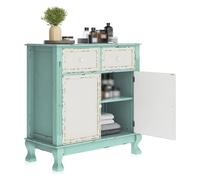 MENGLI-2024 Buffet Buffet d'entrée en Bois, Coffre de Rangement d'appoint Traditionnel Vintage Ferme Antique, Armoire avec tiroir et étagère réglable, décoration Salon Bicolore