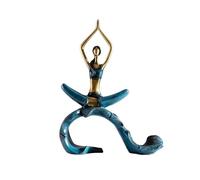 MENGLI-2024 Figurines Feng Shui Figurine de Fille créative en résine for Salon, décoration Artisanale, Forme d'action Yoga, 23 x 8 29 cm (L l H)