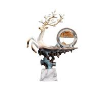 MENGLI-2024 Figurines Feng Shui Ornements décoratifs de Luxe légers for Armoire à vin, Salon, Porche, Sculpture cerf, Cadeau Pendaison crémaillère(Orange)