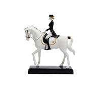 MENGLI-2024 Figurines Feng Shui Sculpture Simple de Figurine d'équitation, Ornements Cheval for la Maison, décoration Salon, d'étude(Blanc)