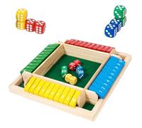 Menglihualuo Shut The Box Game Bois, 2026 nouveau jeu Shut The Box pour 4/6 joueurs, améliore les compétences mathématiques, pour la classe, la maison ou le jeu de fête (4 palyer)