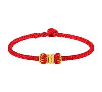 MENGLINA Bracelet tendance pour femme et homme fait à la main en fil doré et corde rouge tressée en forme de lanterne chinoise pour couple - Bracelet Feng Shui porte-bonheur pour la distance, l'amitié