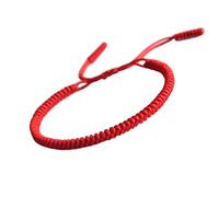 MENGLINA Bracelet tibétain bouddhiste avec corde rouge porte-bonheur chinois, unisexe, fait main pour yoga, prière, bracelet Mala avec corde réglable, rouge, 9 pouces, nylon, 9 inch, Nylon