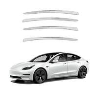 MENGLX Dflecteur Vitre Voiture pour Tesla Model 3 2017+, Déflecteurs De Fenêtre Latérale, Protection Contre La Pluie pour Fenêtre,Silver