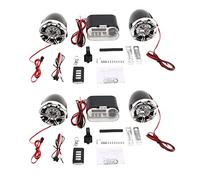 Mengmen 2X Audio SystèMe de Son Haut-Parleur Stéréo étanche Scooter Radio FM Bluetooth USB TF MP3