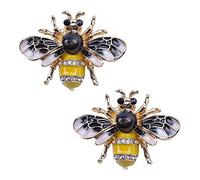 Mengmen 2X Broche en Cristal de Bourdon A la Mode Badge de Costume Cadeau de Bijoux de Fete Abeille de Mode