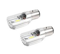 Mengmen 2X Phare LED 1200 Lumens Blanc H6 Ba20D COB 12W Ampoule LED pour Moto Phares Voitures Lumière Lampe Frontale Faisceau Haut Bas