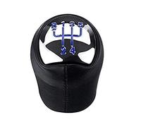 Mengmen 5 Vitesses Pommeau de Levier de Vitesse Manuel en Cuir Convient pour II Twingo Kangoo Bleu