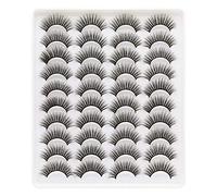 Mengmen Lot de 20 paires de cils 3D en fibre volumineux