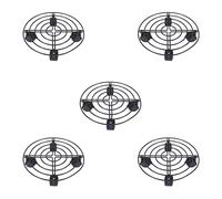 Mengmen Lot de 5 supports à roulettes en métal pour pots de fleurs d'intérieur ou d'extérieur