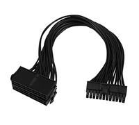 Mengmen Répartiteur d'alimentation, double adaptateur de câble PSU 24 broches 20 + 4 broches ATX carte mère câble d'extension double adaptateur minier 24 broches 30 cm