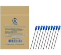 MengRan 7cm Mini D1 Cartouches pour Stylos à Vis, Pointe 1mm Moyenne, Compatible avec les Cartouches de Stylo Swarovski (Encre bleue, lot de 10)