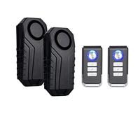 Mengshen 2 Set sans Fil Vélo Antivol Alarme Sécurité Vibration Capteur de Mouvement avec Télécommande pour Vélo Moto Véhicule Scooter 113dB IP55 Étanche