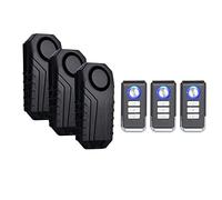 Mengshen 3 Pack Alarme Antivol de Vélo sans Fil avec Télécommande Antivol de Sécurité 113dB Fort IP55 Étanche pour Vélo Moto Véhicule Scooter