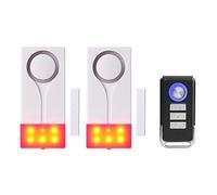 Mengshen Alarme de porte et fenêtre - Lumière sonore - Protection antivol pour la sécurité du garage à la maison - 2 alarmes et 1 télécommande incluses