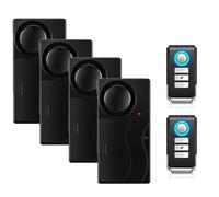 Mengshen Alarme sans fil anti-vol - Détecteur de mouvement - 2 télécommandes - Alarme anti-effraction - Pour vélo, scooter, voiture - 110 dB - 4 capteurs