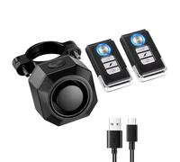 Mengshen Alarme sans fil avec vibration USB-C rechargeable, système d'alarme antivol avec télécommande pour vélo, voiture, scooter, vélo électrique