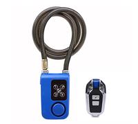 Mengshen Antivol De Vélo avec Télécommande, Alarme De Vibration Antivol avec Longueur De Câble De 80 CM, étanche IP55 pour VéLo Moto Porte Clôture Portail Scooter Poussette Bébé (Bleu)