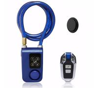 Mengshen Cadenas de vélo avec alarme et GPS Combo Système de sécurité 2-en-1 avec sirène de 110 dB à longue portée, télécommande (45,7 m), câble en acier anti-coupure pour vélo électrique, VTT