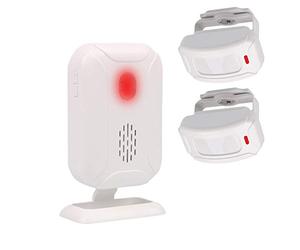 Mengshen Détecteurs de Mouvement Alarme, Sonnette sans Fil pour Porte D'entrée/Visiteur Maison et Magasin/Boîte Aux Lettres, Kit de Système D'alarme avec 2 Capteur Et 1 Récepteur - YBQ042