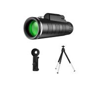 Mengshen Ensemble monoculaire 10 x 42 avec adaptateur pour téléphone portable, trépied en aluminium, film vert, prisme BAK4, étanche, vision à faible luminosité, pour smartphone, photographie