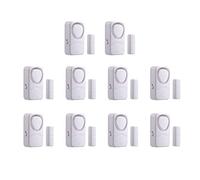 Mengshen Lot de 10 Alarmes De Porte De Fenêtre, Système De Sécurité Domestique à Capteur Magnétique, Carillon Antivol sans Fil avec 4 Modes De Fonctionnement, Batterie Incluse