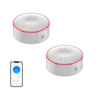 Mengshen Lot de 2 sirènes intelligentes WiFi 85 dB lumière stroboscopique avec contrôle par application, aucun hub nécessaire, compatible avec Alexa Google Assistant