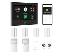 Mengshen Système d’Alarme 4G WiFi Tuya, kit de 10 pièces Comprenant Un Panneau de sécurité de 7 Pouces, Une Sonnette, Une fenêtre de Porte, Un détecteur de Mouvement, Un téléphone APP Alert